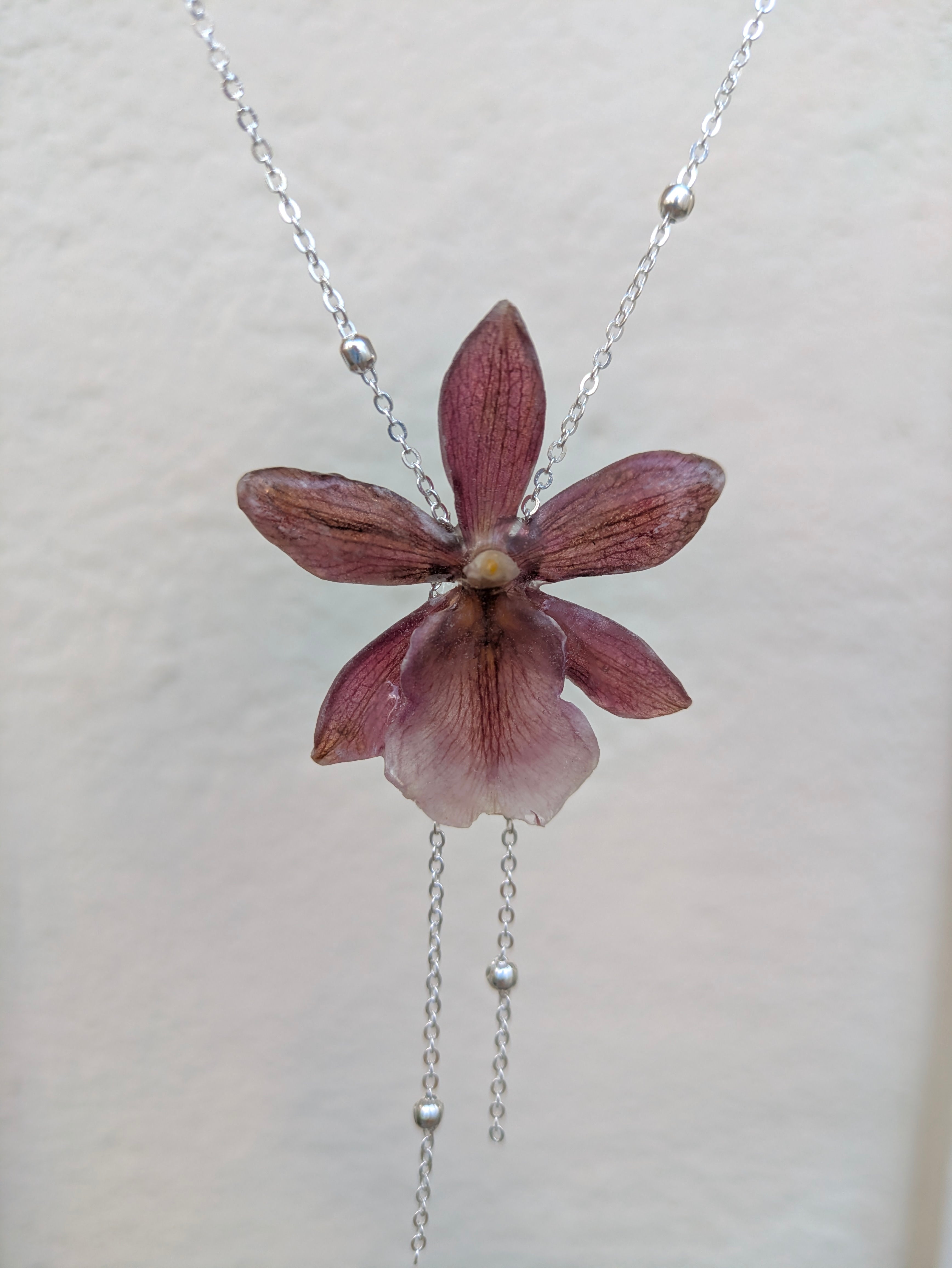 Cherry Orchid Necklaces