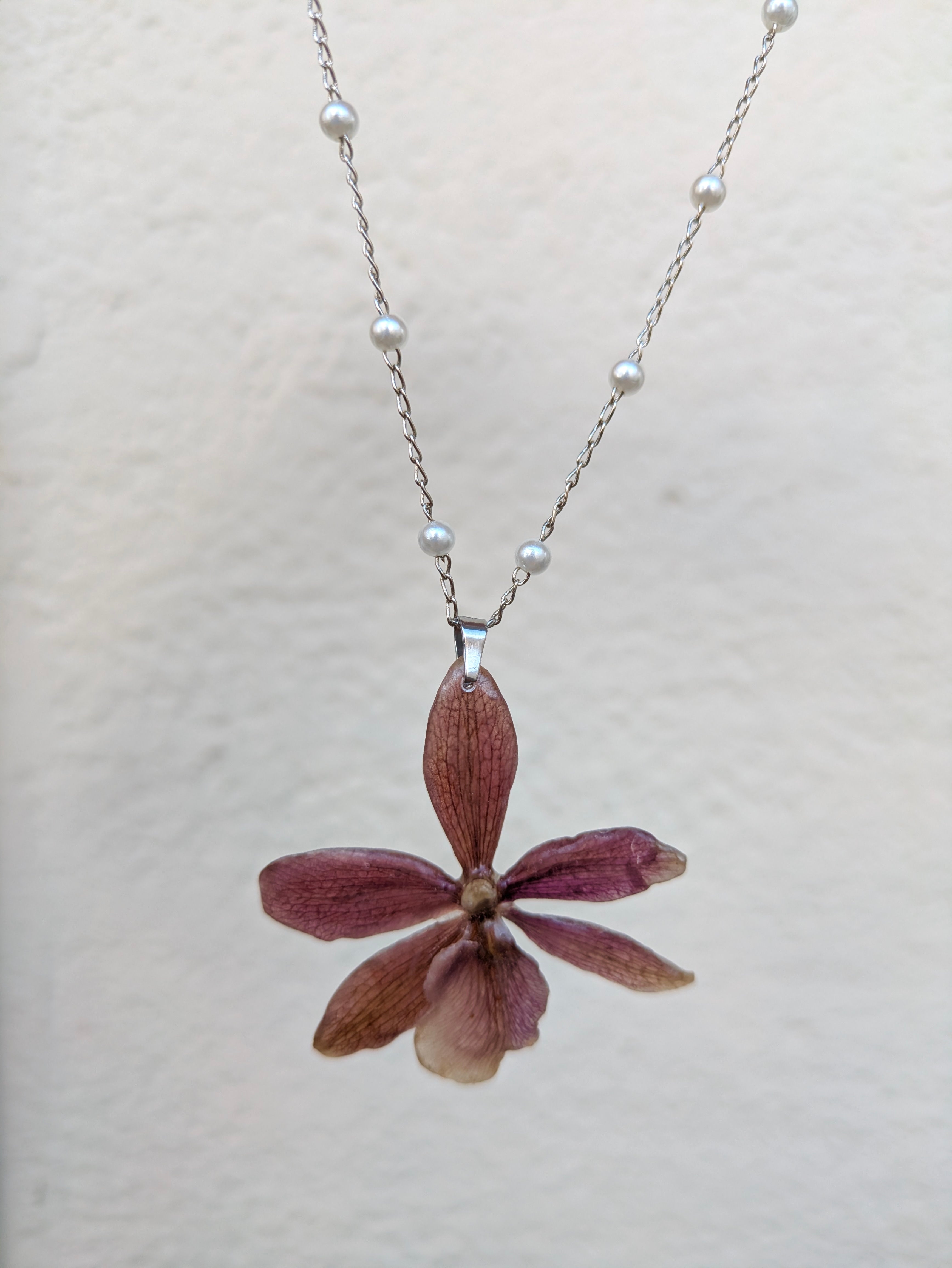 Cherry Orchid Necklaces
