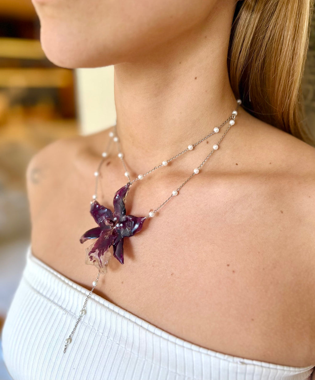 Night Orchid Necklaces