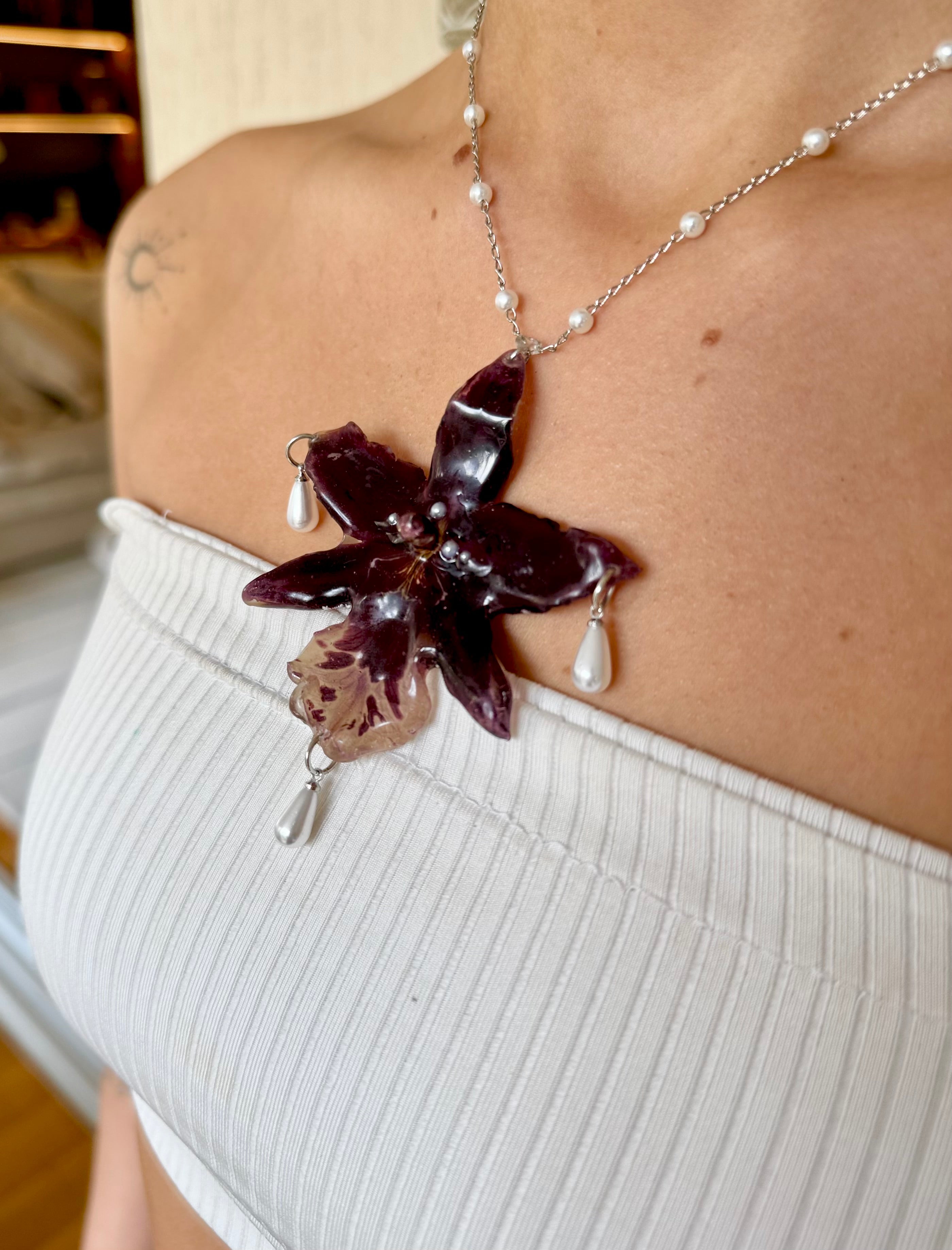 Night Orchid Necklaces