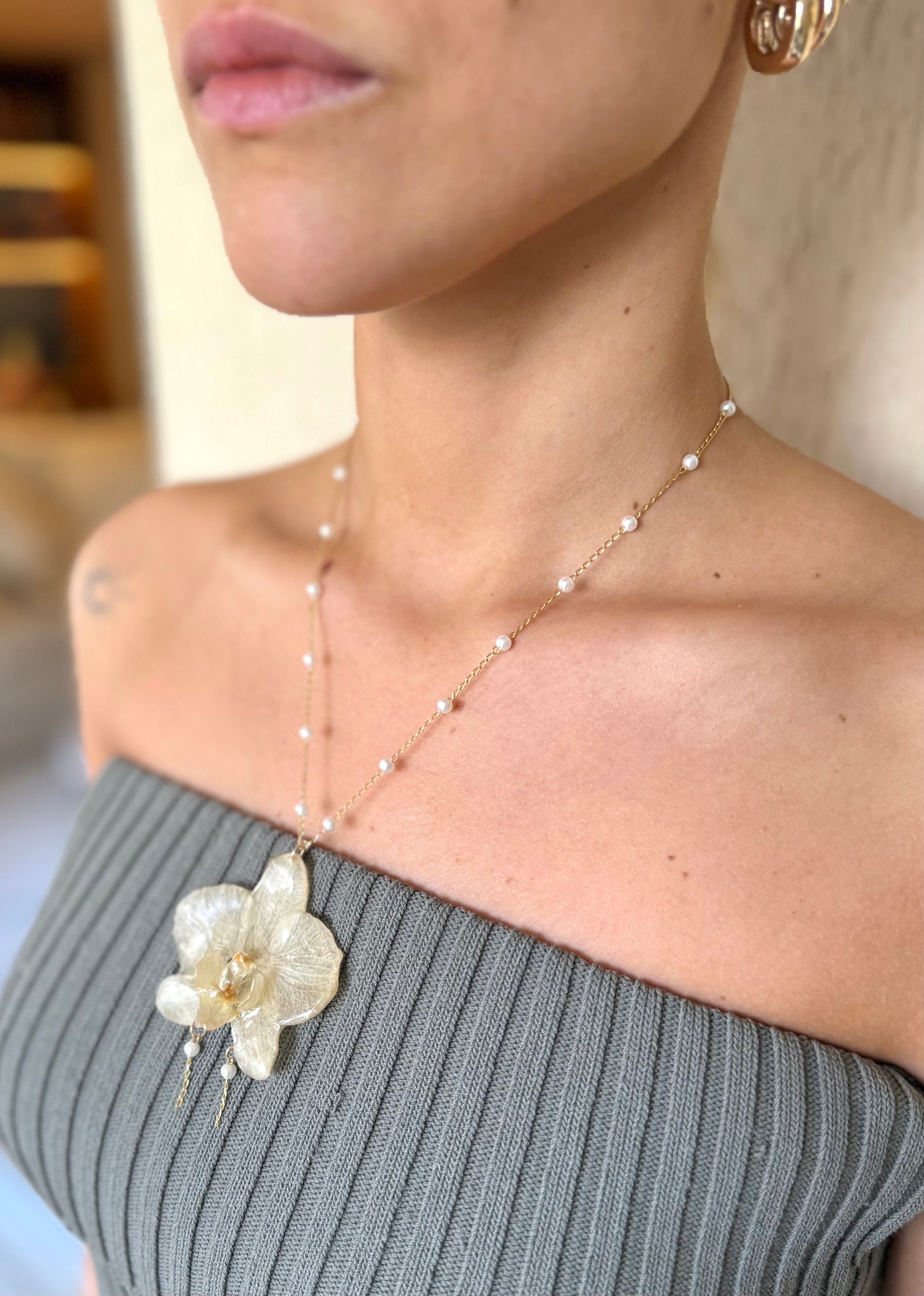 Snow Orchid Necklaces