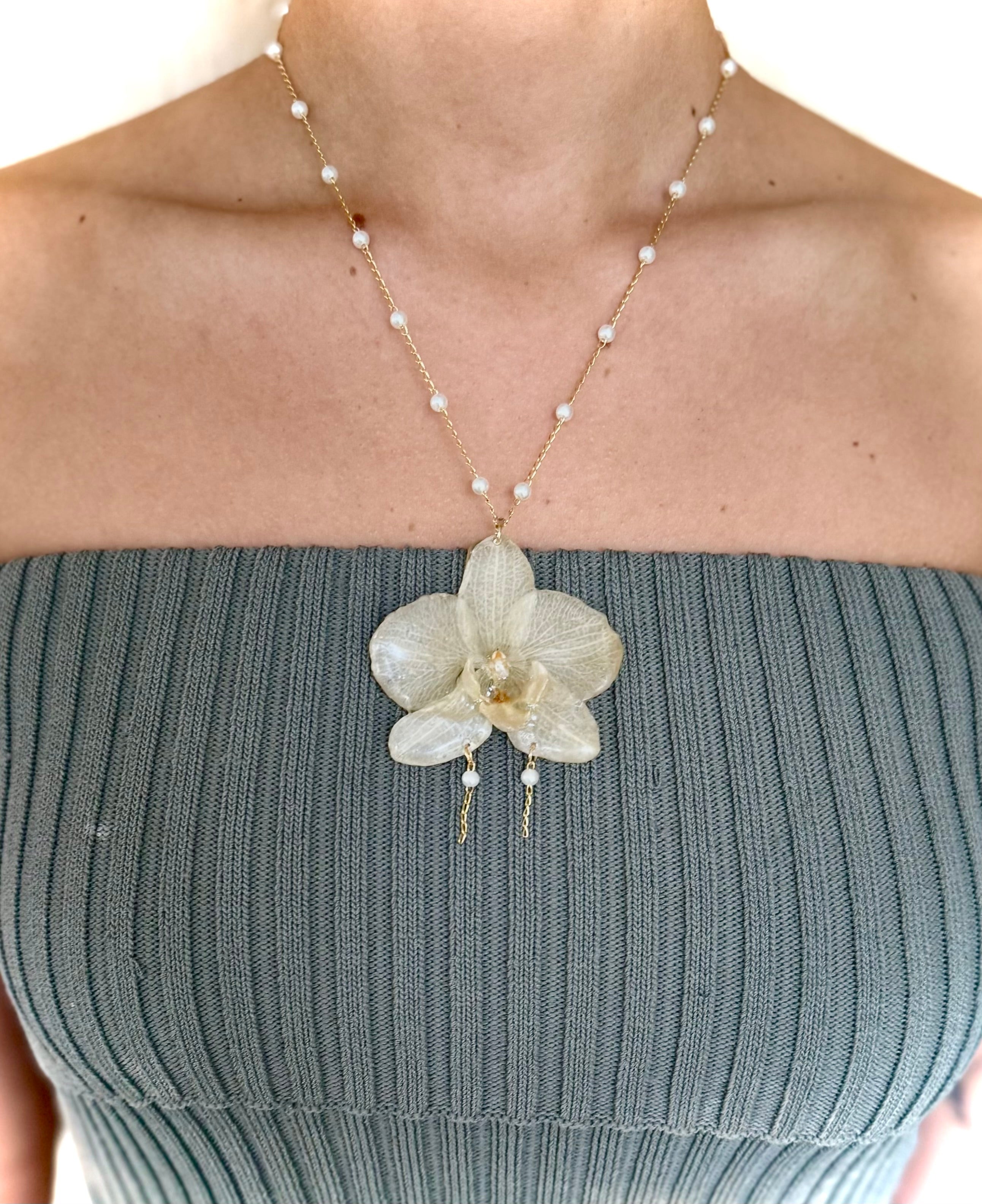 Snow Orchid Necklaces