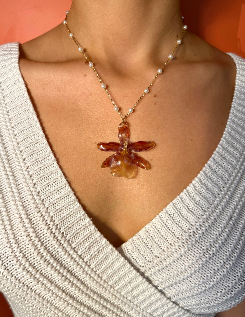Fire Orchid Necklaces