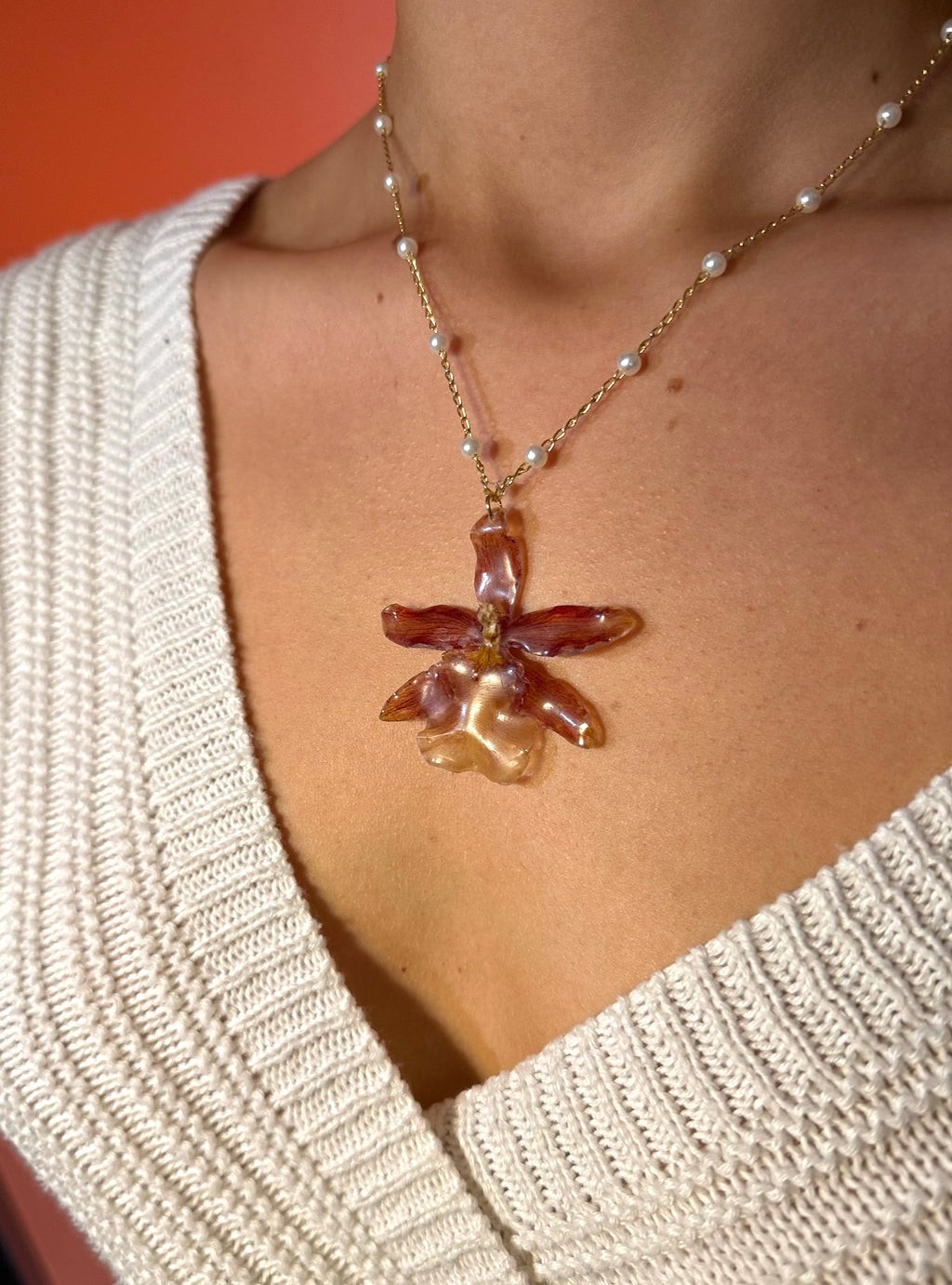 Fire Orchid Necklaces
