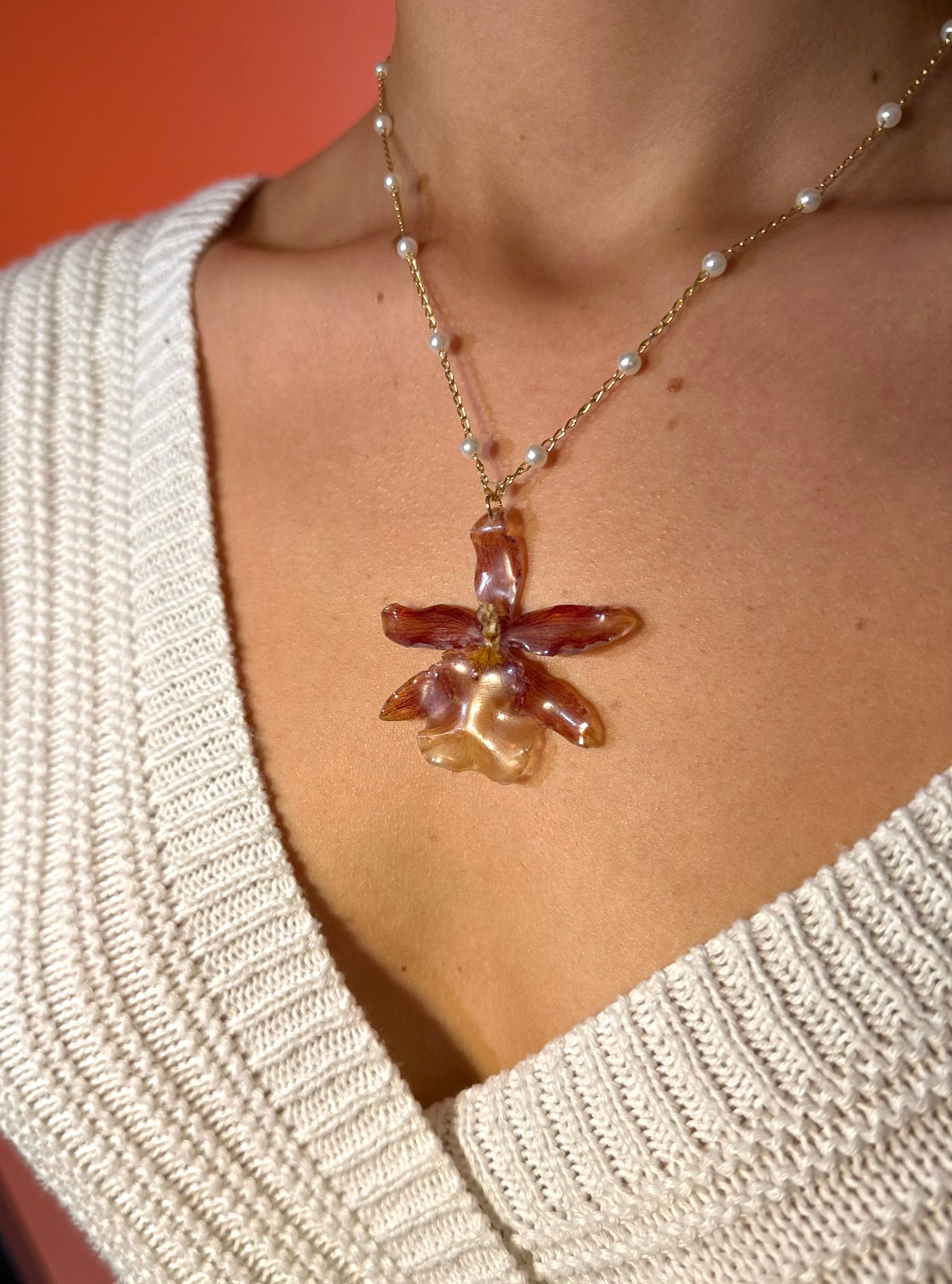 Fire Orchid Necklaces