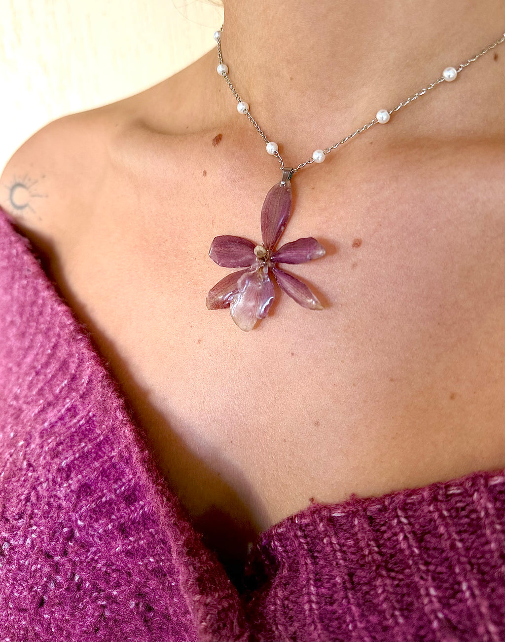 Cherry Orchid Necklaces