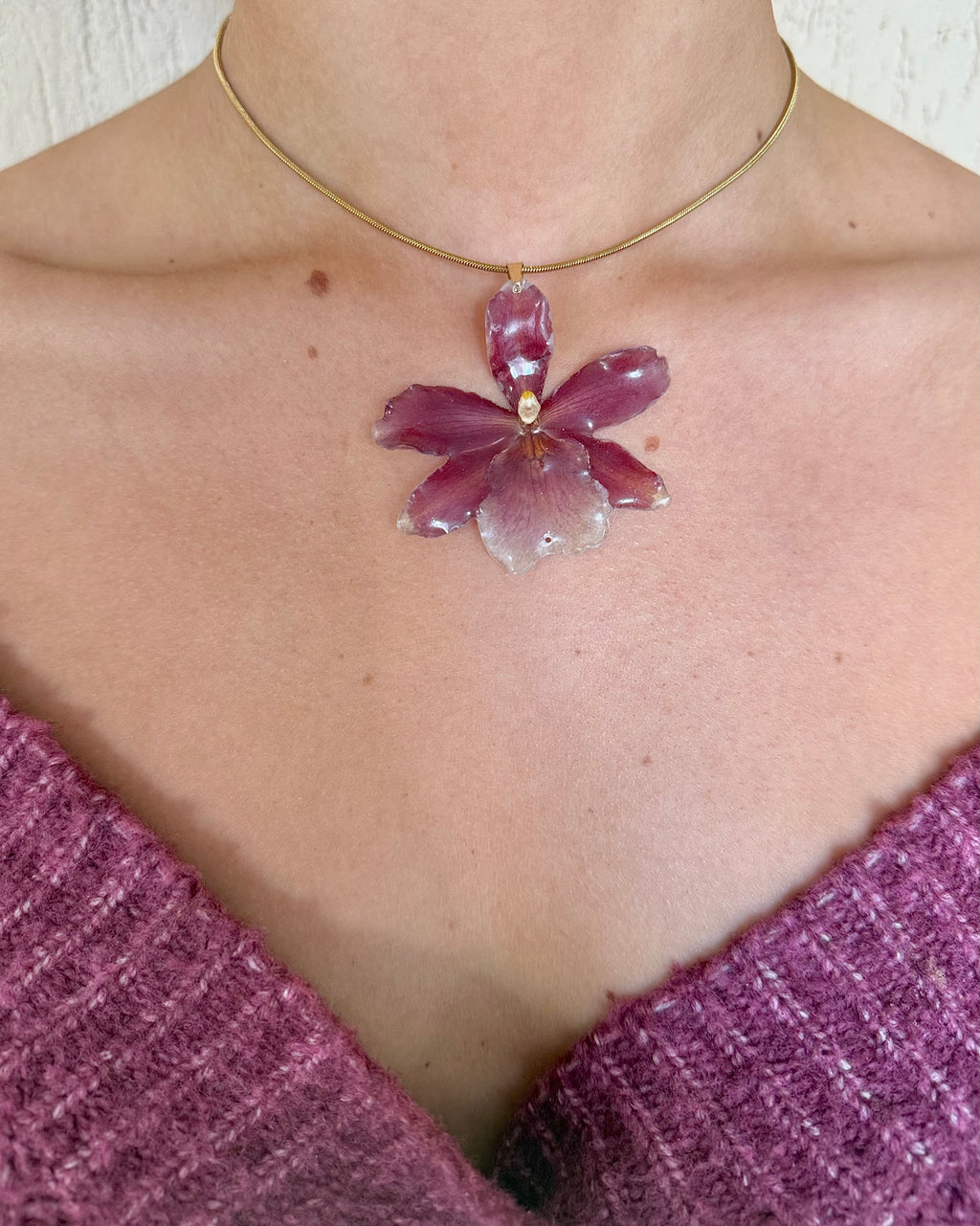 Cherry Orchid Necklaces