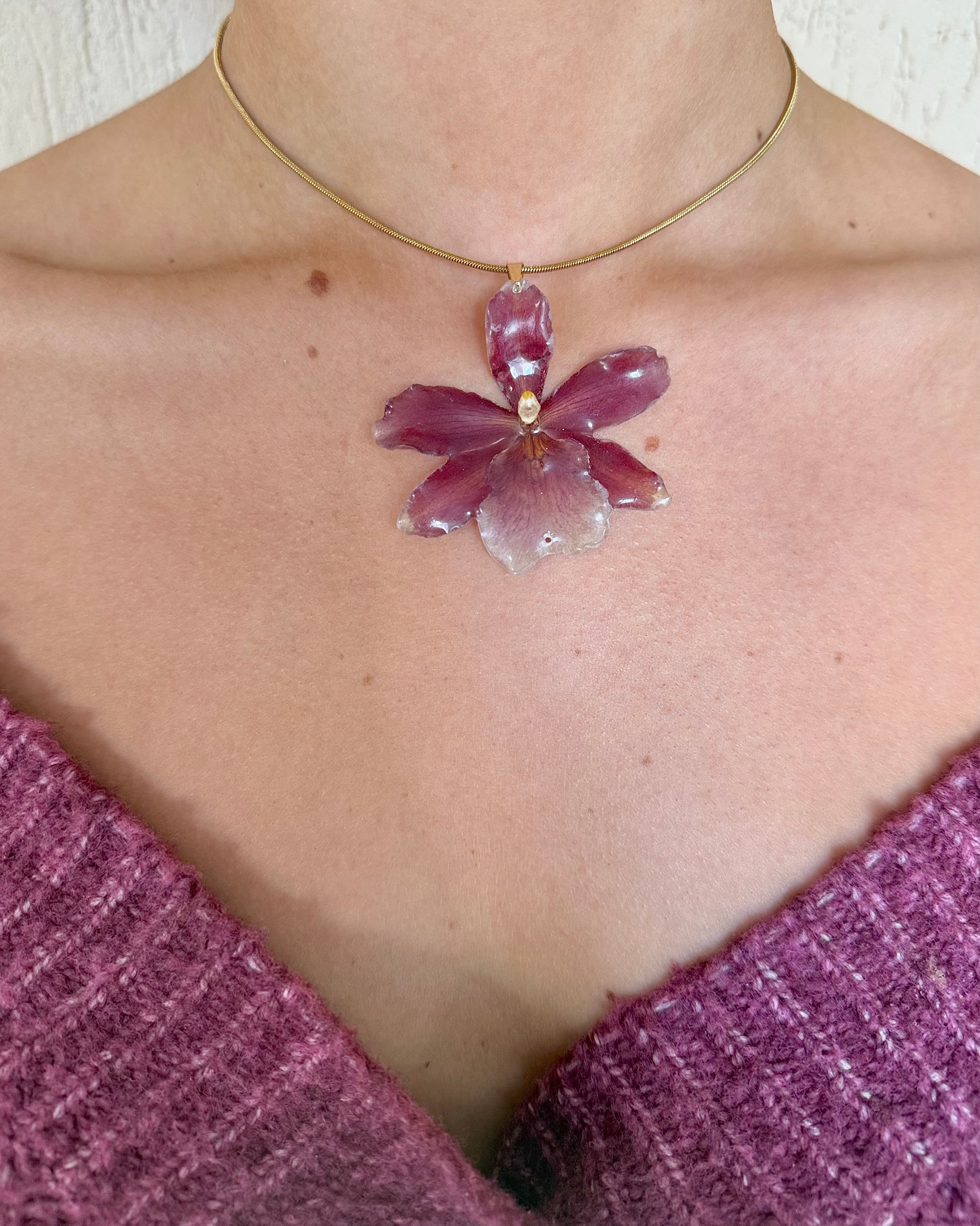 Cherry Orchid Necklaces