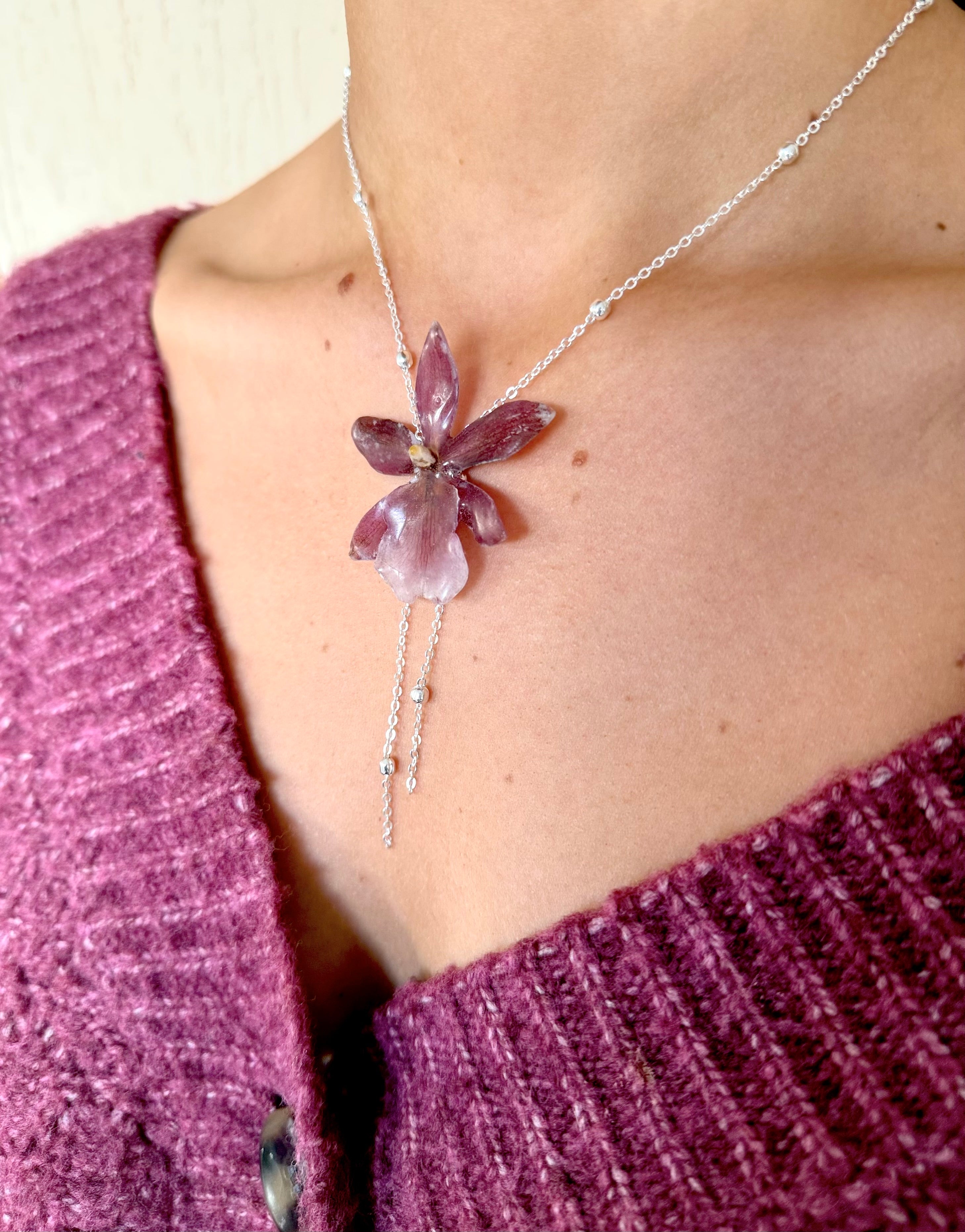 Cherry Orchid Necklaces
